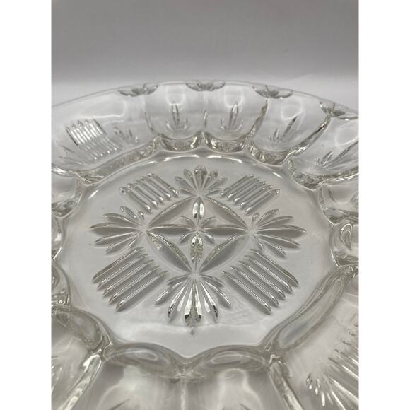 Beautiful VTG Deviled Egg Appetizer Glass Platter (Federal Glass Georgetown?) - Picture 3 of 6